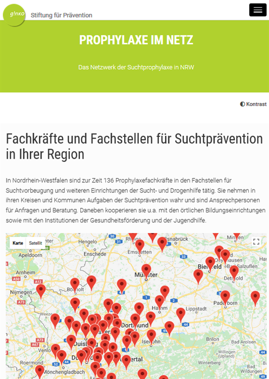 Screenshot www.suchtvorbeugung.de