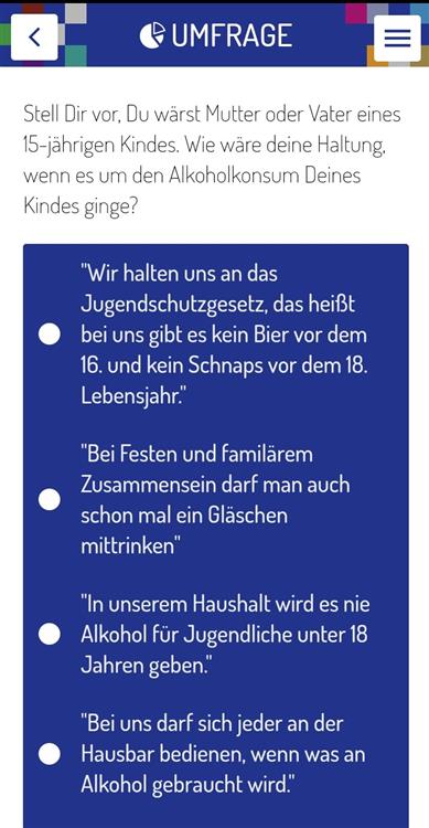 Umfrage zum Thema Haltung und Alkohol
