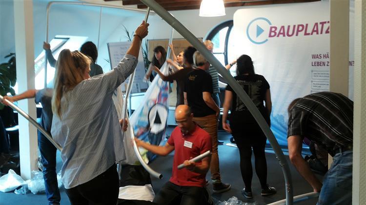 Aufbau Aktionssets der JugendFilmTage