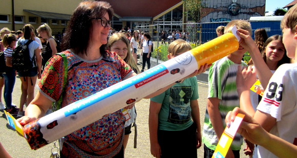 Aktion an der Gesamtschule Schermbeck 2018 mit der Objektzigarette