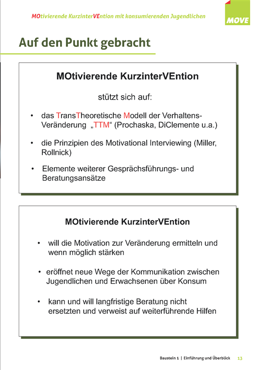 MOVE-Begleitheft - 'Auf den Punkt gebracht'